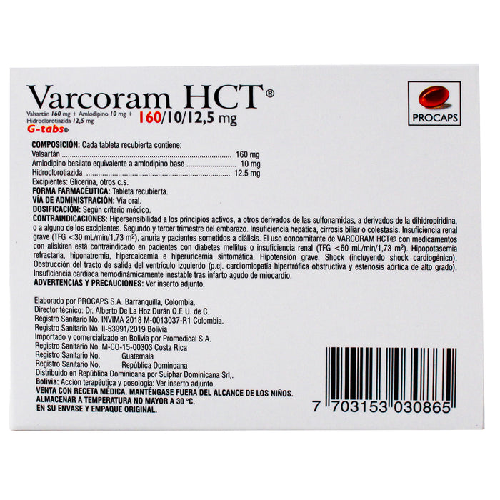 Varcoram Hct 160-10-12.5Mg X Tableta