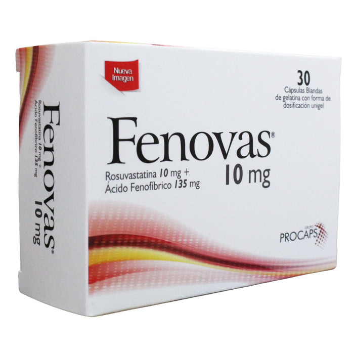 Fenovas 10Mg Rosuvastatina Acido Fenofibrico 135Mg X Capsula