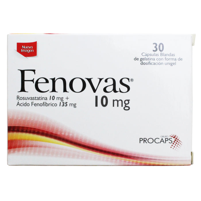 Fenovas 10Mg Rosuvastatina Acido Fenofibrico 135Mg X Capsula