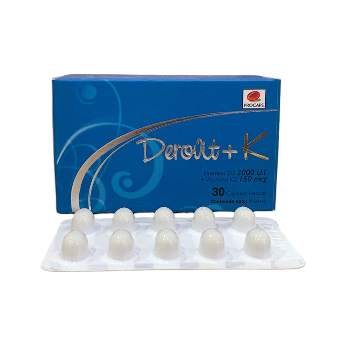 Derovit + K Vitamina D3/Vitamina K X Capsula Blanda