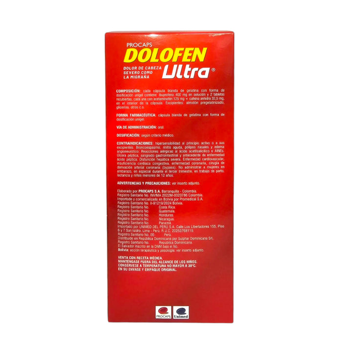 Dolofen Ultra Unigel X Capsula Blanda