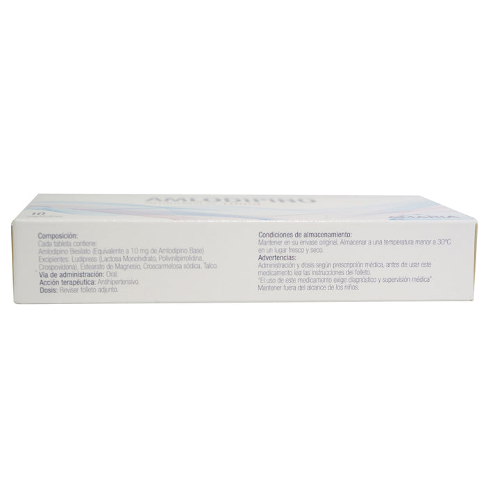 Amlodipino 10Mg Farmacorp X Tableta