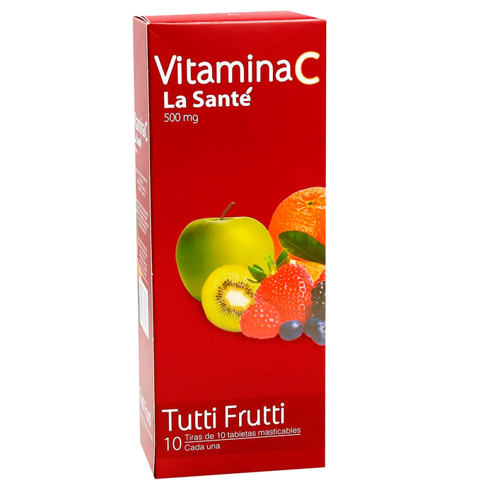 Vitamina C Masticables 500Mg Tutti Frutti La Sante X 100 Tabletas