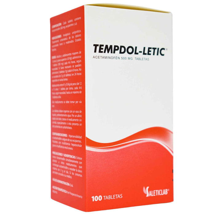 Tempdol-Letic Acetaminofeno 500Mg Farmacorp X Tableta