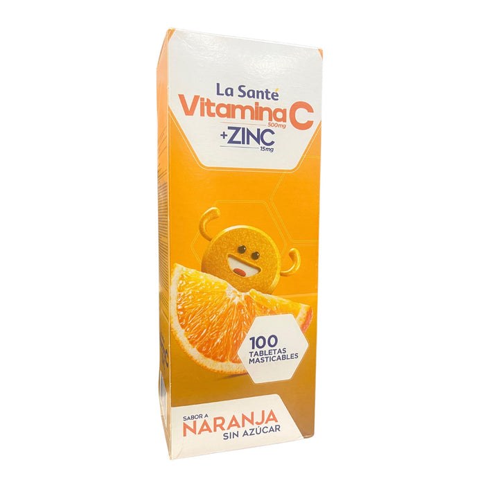 Vitamina C + Zinc Naranja La Sante X Tableta Masticables