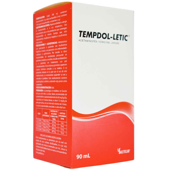 Tempdol - Letic 150Mg 5Ml Paracetamol Farmacorp Jarabe X 90Ml