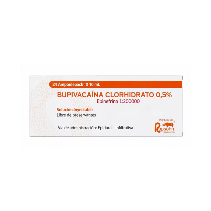 Bupivacaina + Epinefrina 50Mg/50Mcg X 24 Amp/10Ml (Ropsohn)