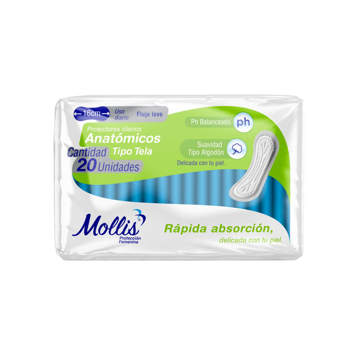 Protector Diario Anatómico Mollis X 20 Unidades