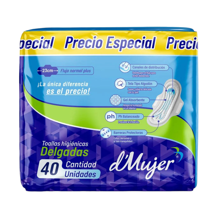 Dmujer Toa Higienicas X 40 Unidades Delgadas T/Tela