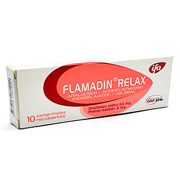 Flamadin Relax Diclofenaco 50Mg Y Pridinol 4Mg X Tableta