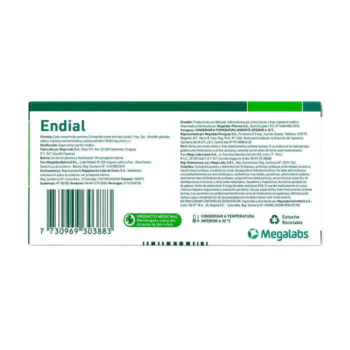 Endial Cinitaprida 1Mg X Comprimido