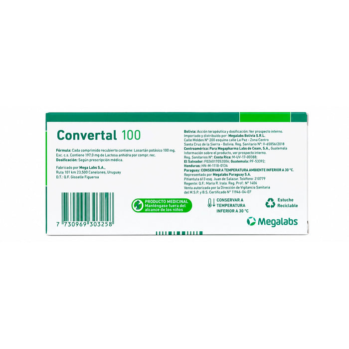 Convertal Losartan 100Mg X Comprimido