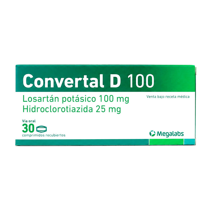 Convertal D Losartan 100Mg Y Hidroclorotiazida 25Mg X Comprimido