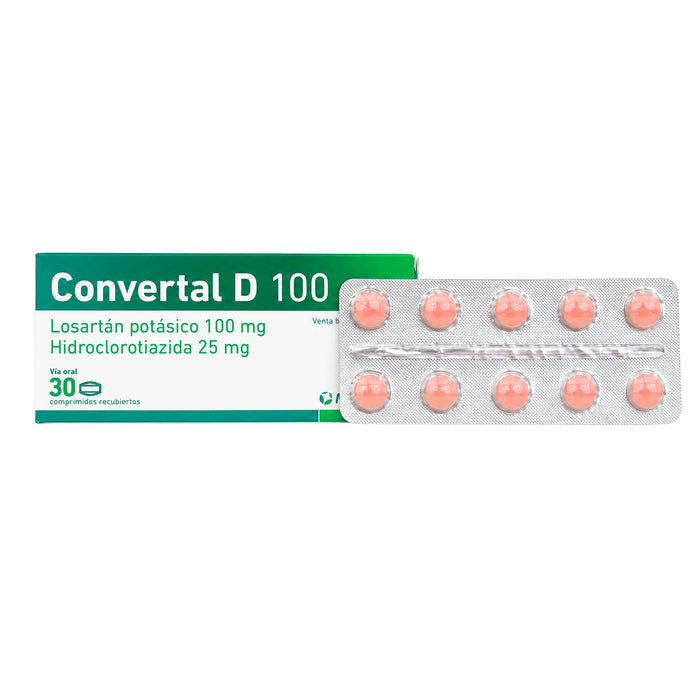 Convertal Convertal D Losartan 100Mg Y Hidroclorotiazida 25Mg X Comprimido— Farmacorp