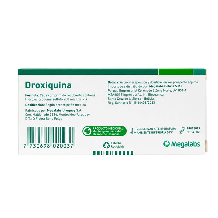 Droxiquina Hidroxicloroquina 200Mg X Comprimido