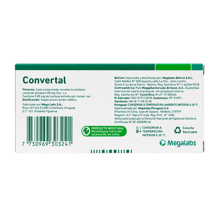 Convertal Losartan 50Mg X Comprimido