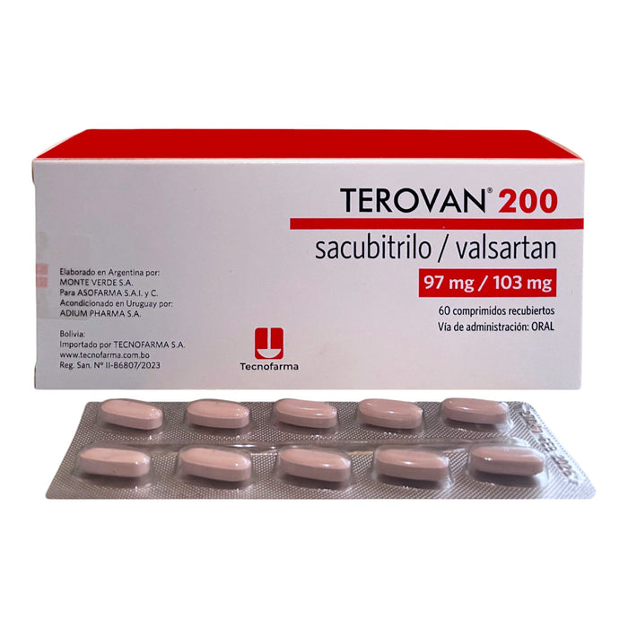 Terovan 200 Sacubitrilo / Valsartan X Comprimido