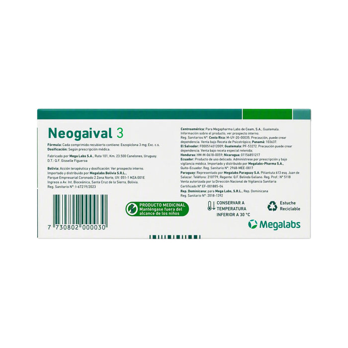 Neogaival 3Mg Eszopiclona X Comprimido