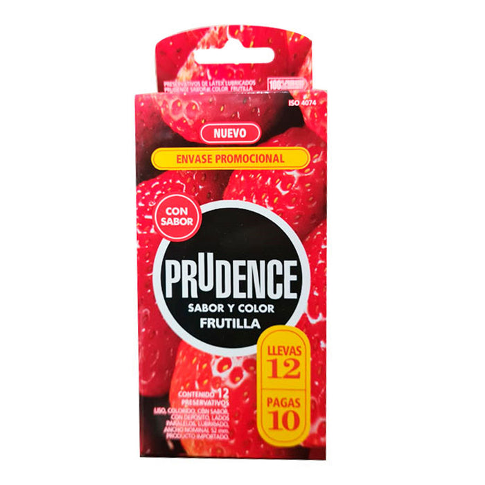 Caja de conservantes Prudence Frutilla, 12 unidades.