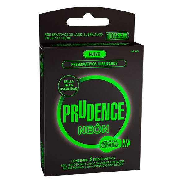 Preservativo Prudence Neon 3 Unidades X Envase