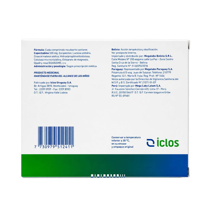 Xenevia Capecitabina 500Mg X Comprimido