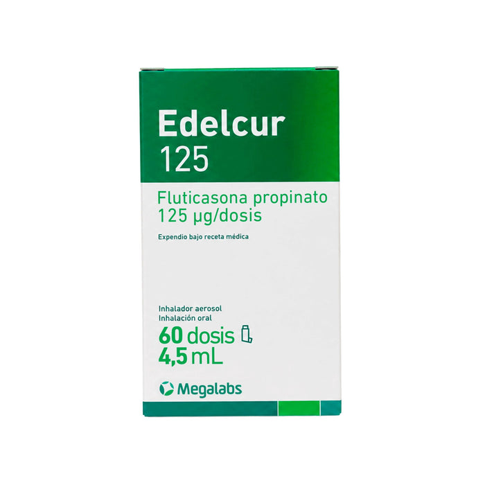 Edelcur 125Mcg Fluticasona Propionato Inhalación Bucal X 60 Dosis