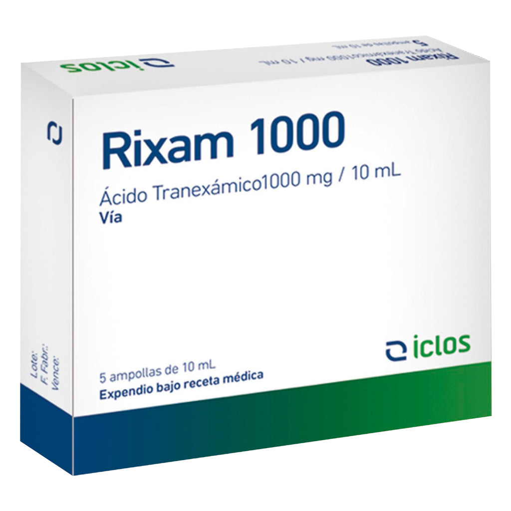 Rixam 1000 Acido Tranexamico 100Mg Y 10Ml X Ampolla— Farmacorp
