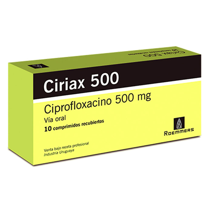 Ciriax Ciprofloxacina 500Mg X 10 Comprimidos