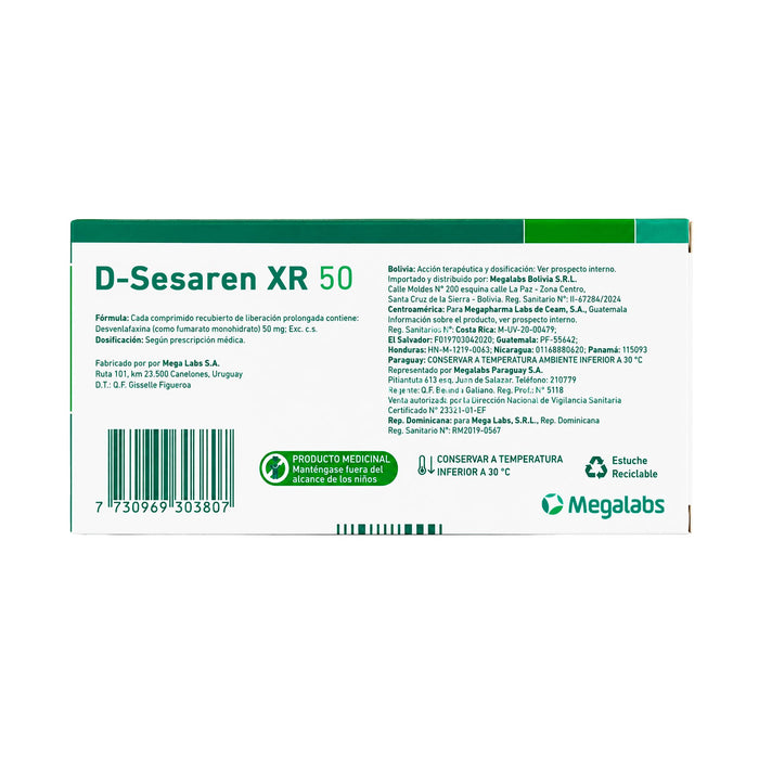 D-Sesaren Xr 50Mg X Comprimido Liberación Prolongada