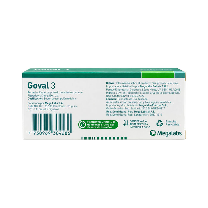 Goval 3Mg Risperidona X Comprimido