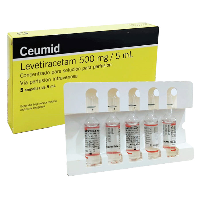 Ceumid 500Mg Levetiracetam Iv 5Ml X 5 Ampollas