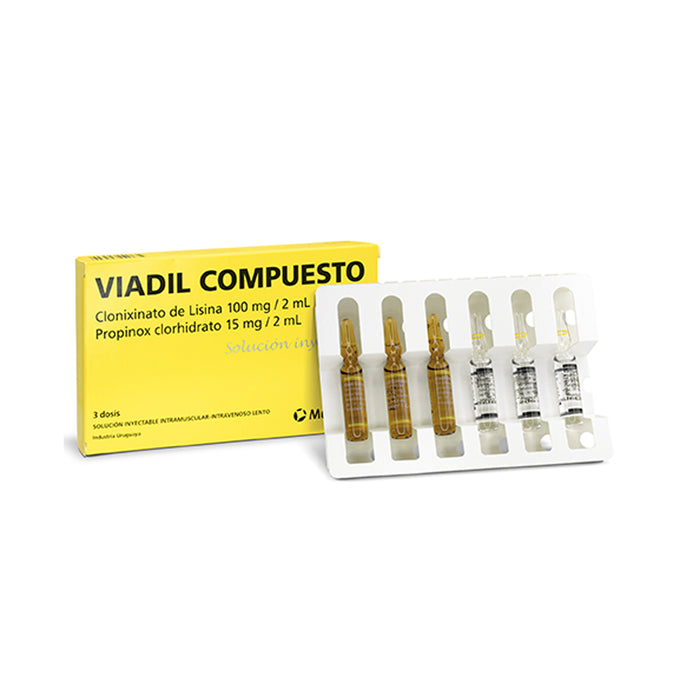 Viadil Compuesto Propinoxato 15Mg Y Cl.Lisina 100Mg X Ampolla