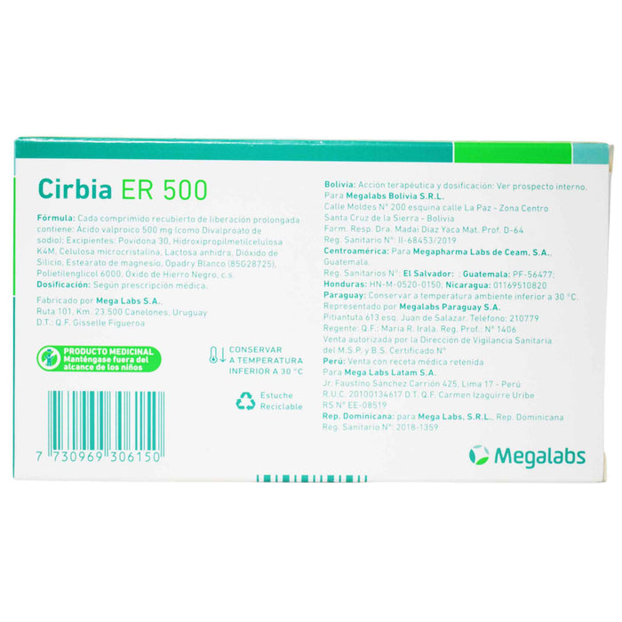 Cirbia Er Acido Valproico 500Mg X Tableta