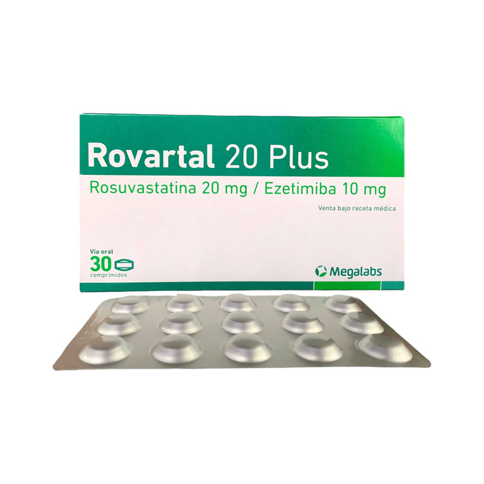 Rovartal Plus 20/10Mg Rosuvastatina / Ezetimibe X Comprimido