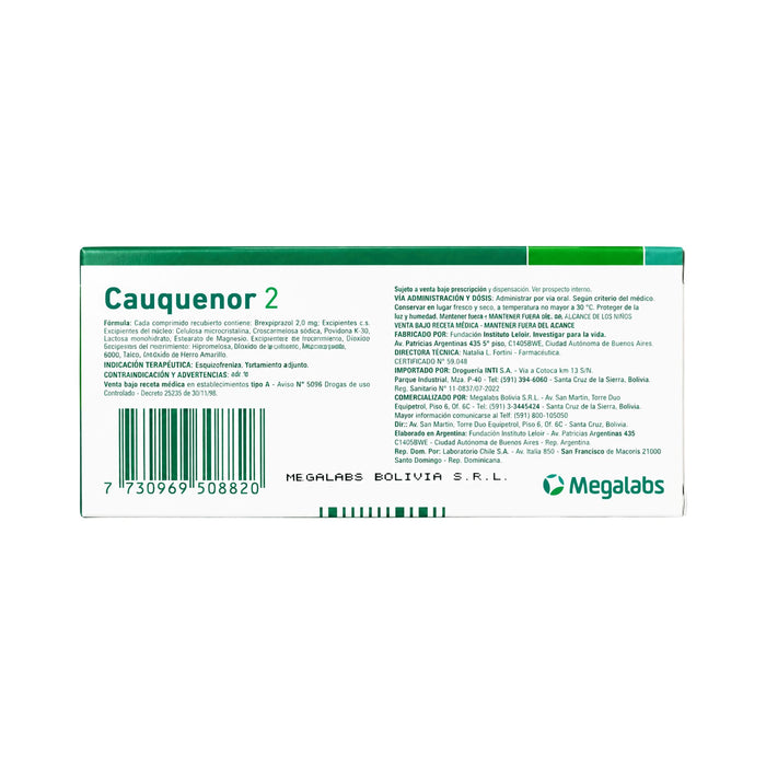 Cauquenor 2Mg Brexpiprazol X Comprimido