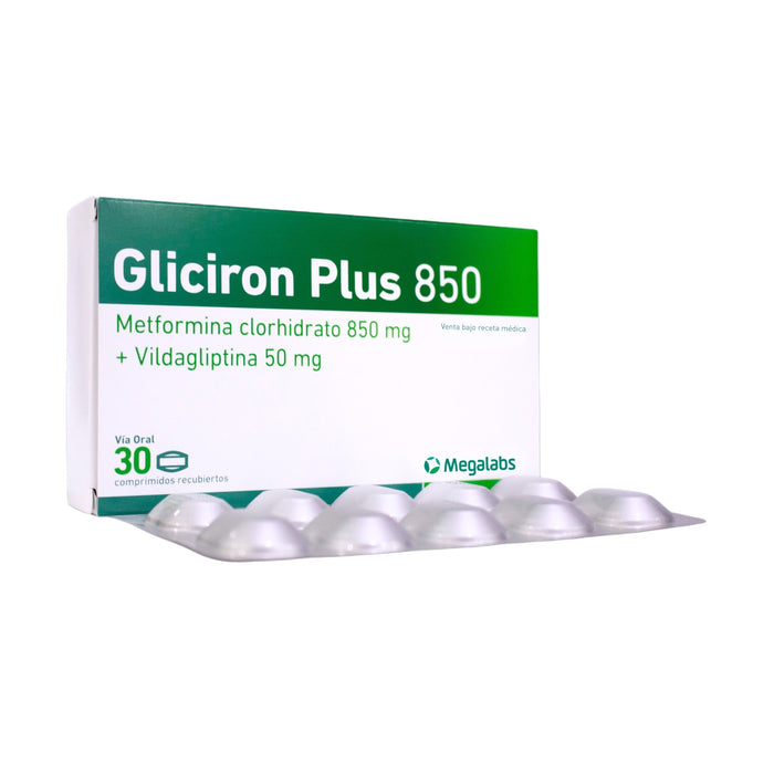 Gliciron Plus 850 Metformina / Vildagliptina X Comprimido