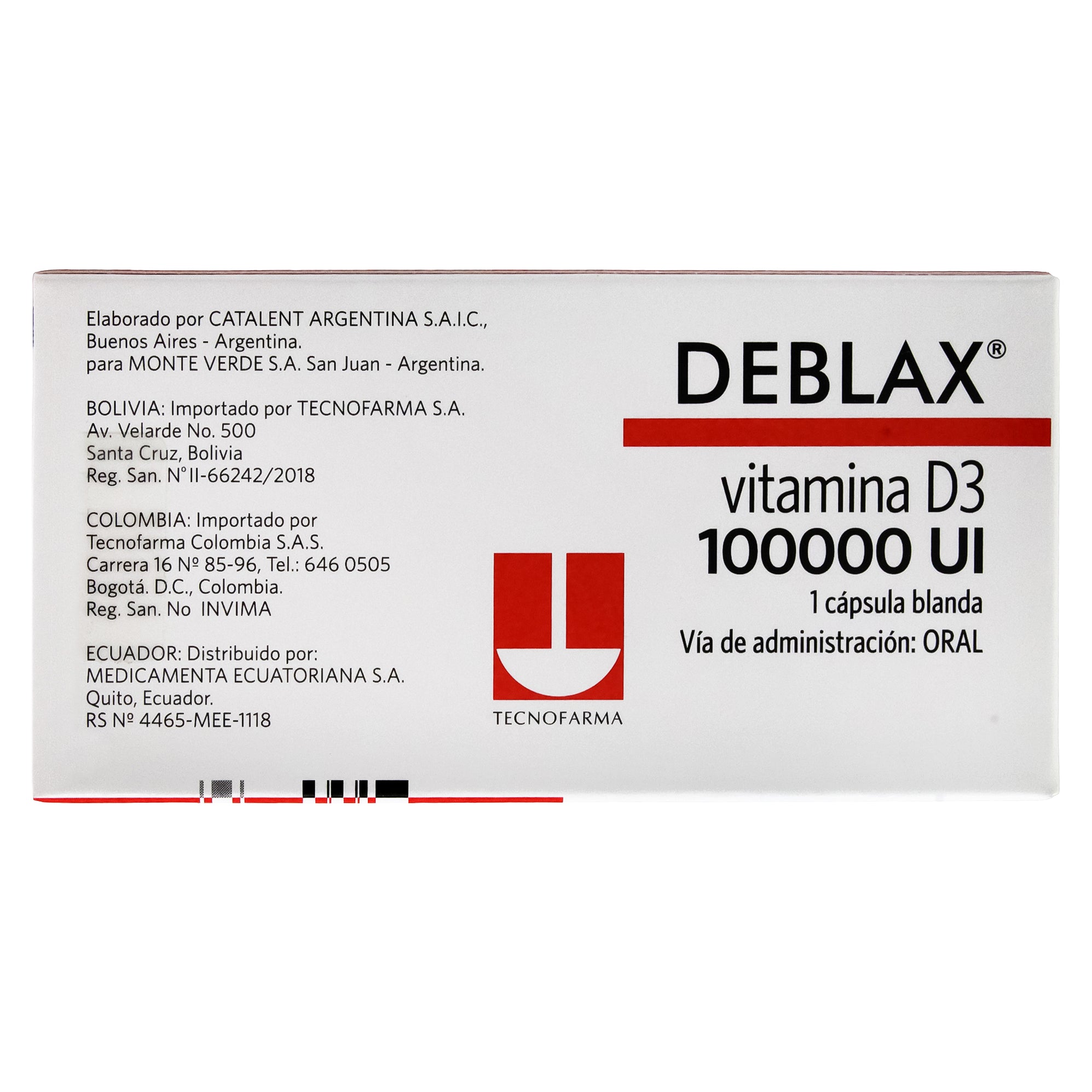 Deblax 100000Ui Vitamina D3 X Caja— Farmacorp