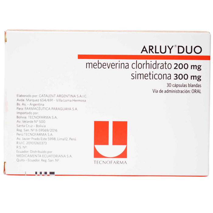 Arluy Duo Mebeverina 200Mg Y Simeticona 300Mg X Capsula Blanda