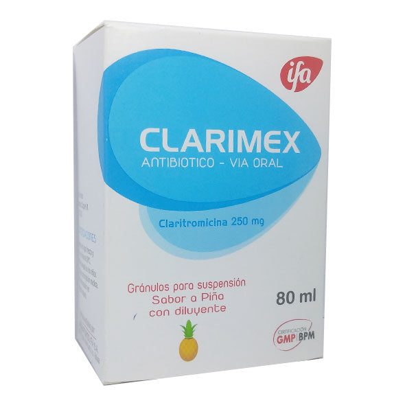 Clarimex 250Mg 5Ml Susp X 80Ml Claritromicina