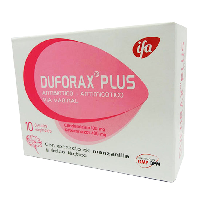 Duforax Plus Clindamicina Clorhidrato 100Mg Y Ketoconazol 400Mg X Ovulo