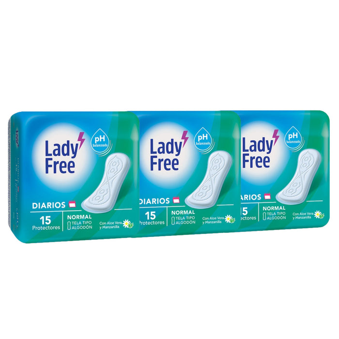 Tripack Protectores Diarios Lady Free Normal 3 X 10 Unidades