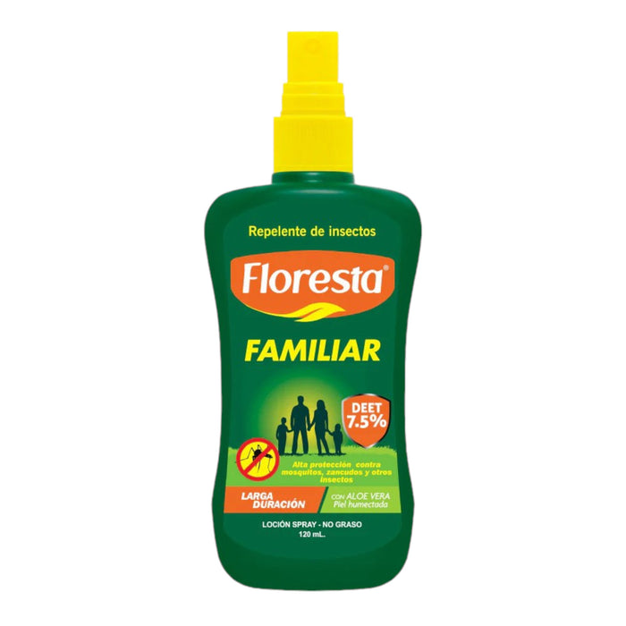 Repelente Floresta Deet 7.5% Locion En Spray Familiar X 120Ml