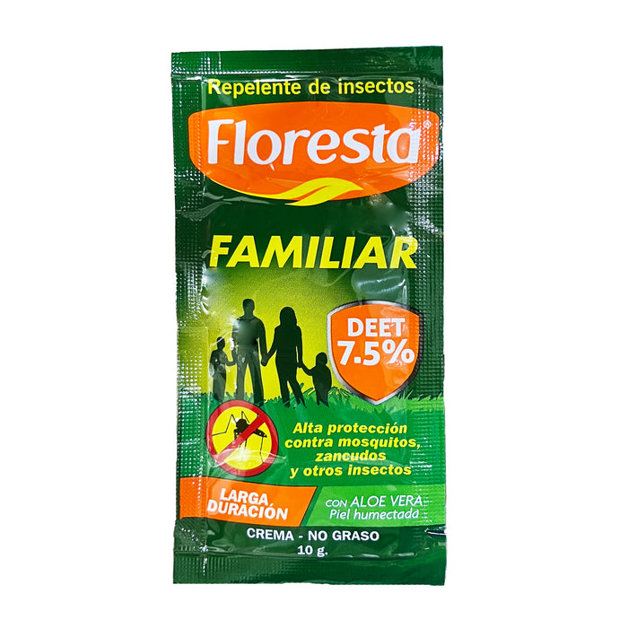 Repelente Floresta Deet 7.5% Crema Familiar X Sobre