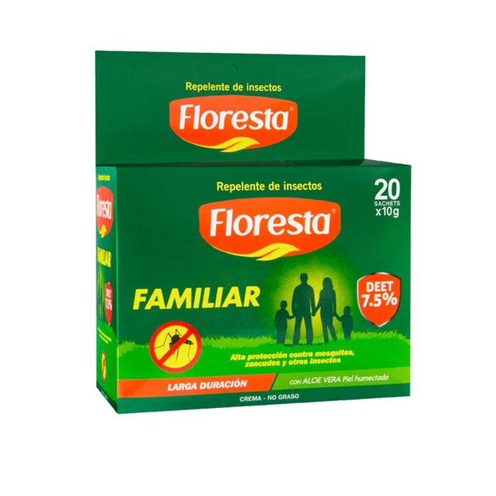 Repelente Floresta Deet 7.5% Crema Familiar X Sobre