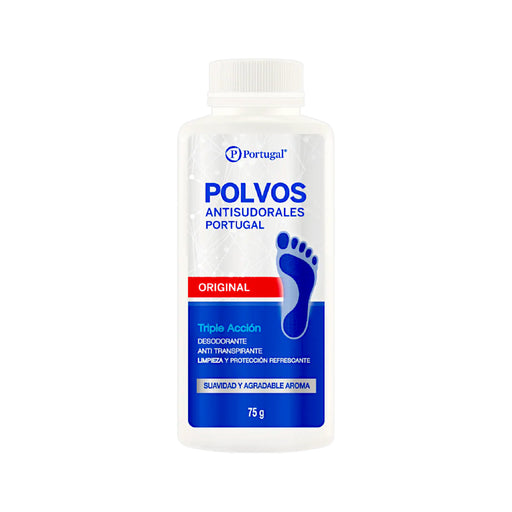 Envase de Polvos Antisudorales Portugal Original de 75g.