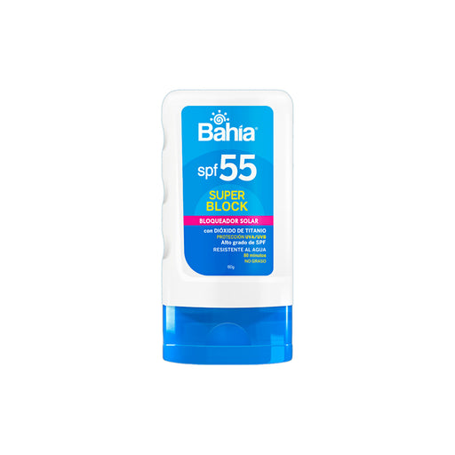 Envase de Bloqueador Solar Bahia Super Block SPF55 de 60g.