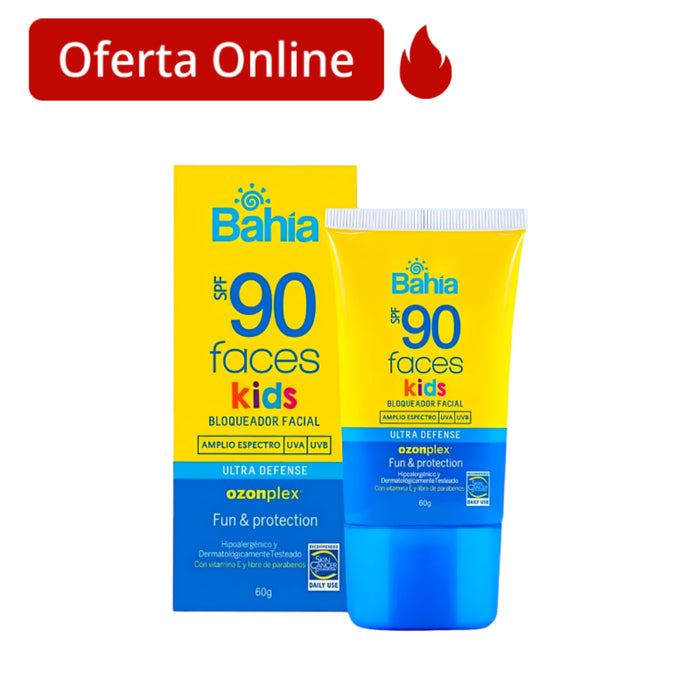 Bloqueador Facial Bahia Kids Faces Spf90 X 60G