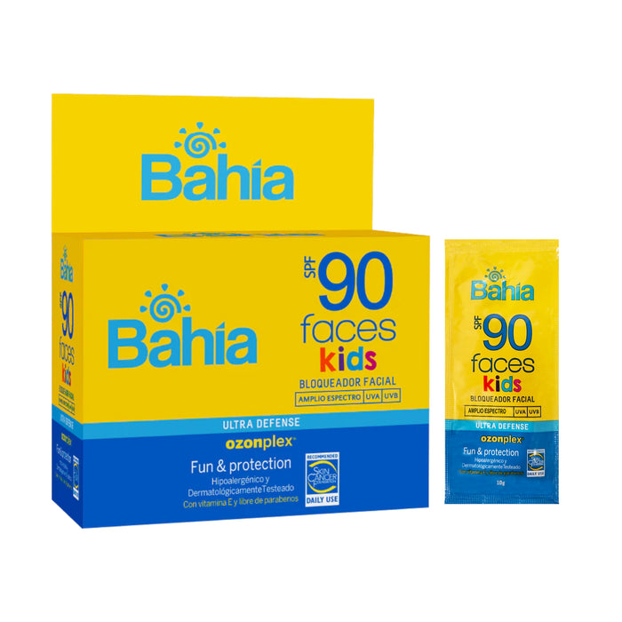 Bloqueador Facial Bahia Kids Faces Spf90 X 20 Sobres