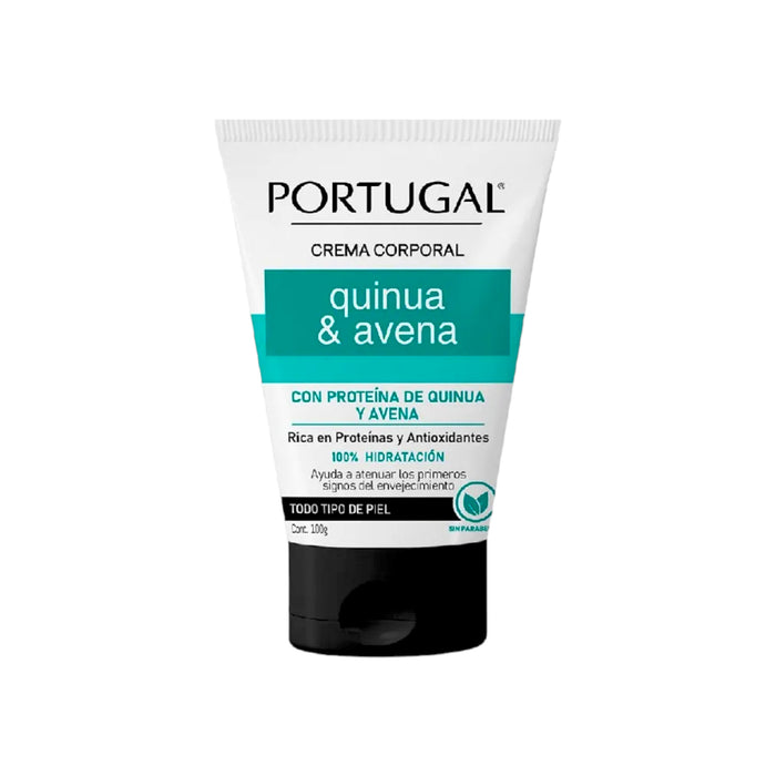 Envase de Crema Corporal Portugal Quinua y Avena de 100g.