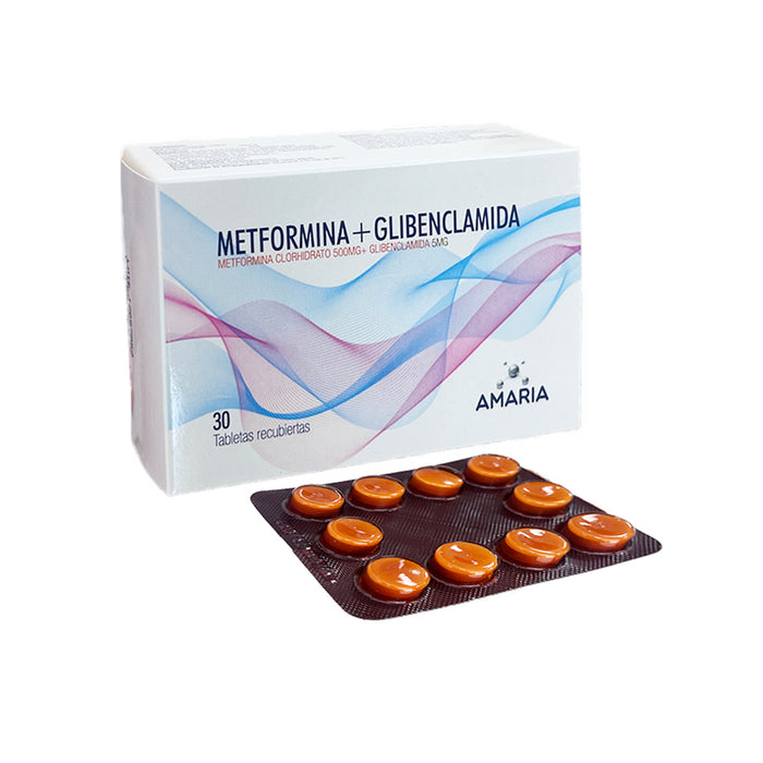 Metformina + Glibenclamida 500Mg/5Mg Farmacorp X Tableta